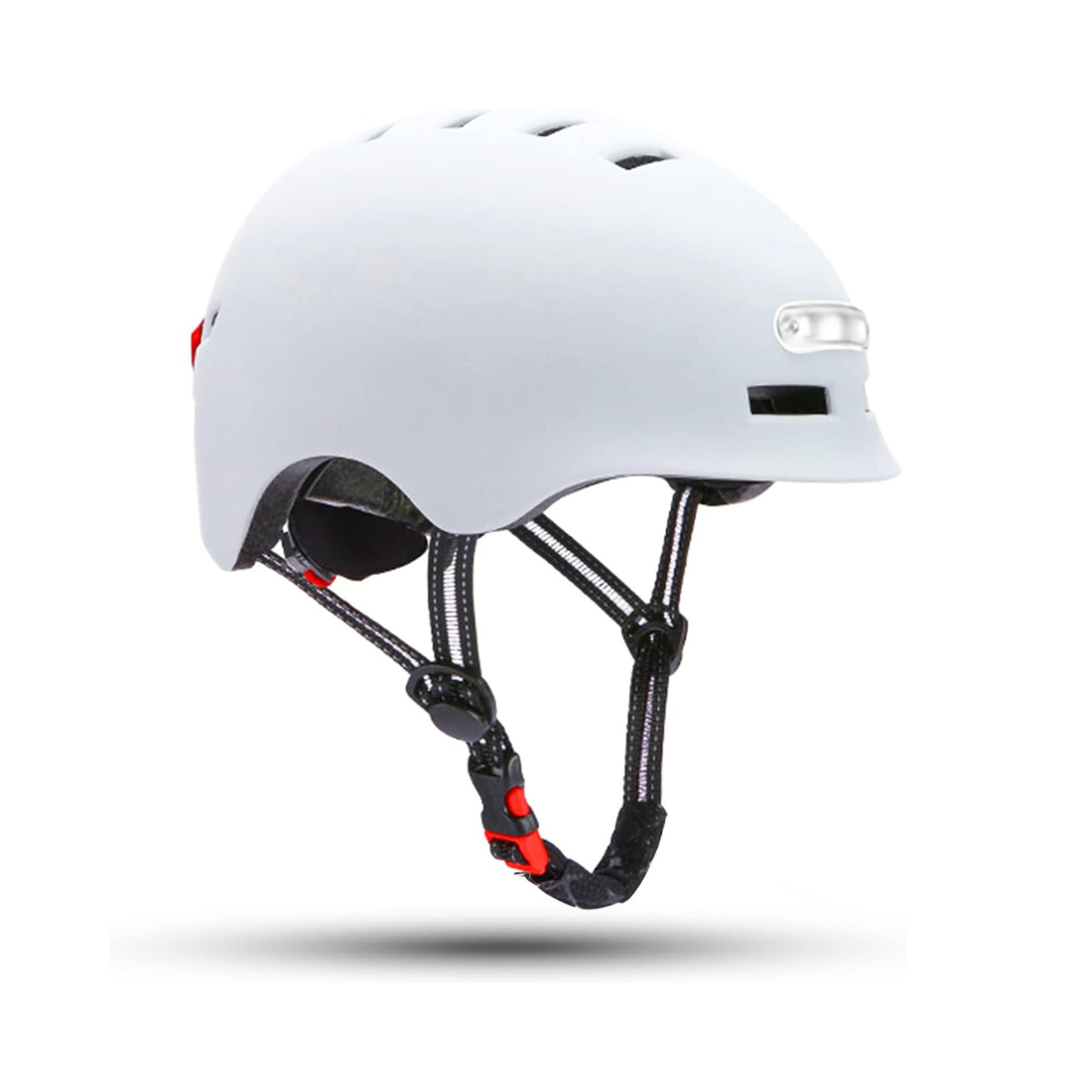 White smart LED bike helmet with built-in safety lights — AHA Superstore Australia
